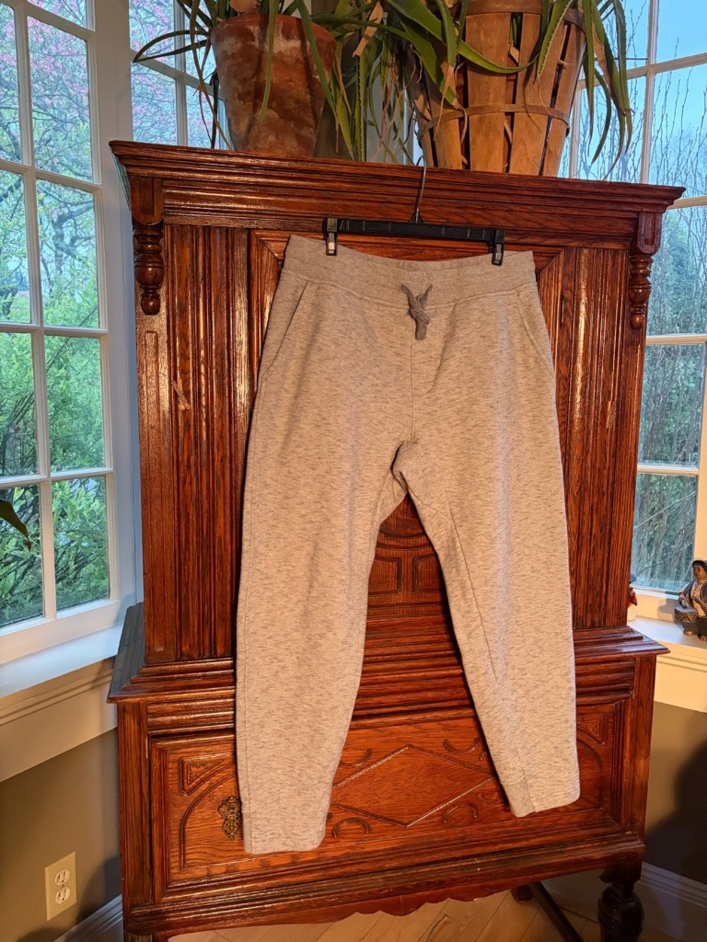 Banana Republic Light Heather Gray Drawstring Pants